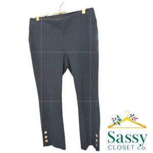 Soft Surroundings Black Button‑Hem Pull‑On Pants Size Small VGUC